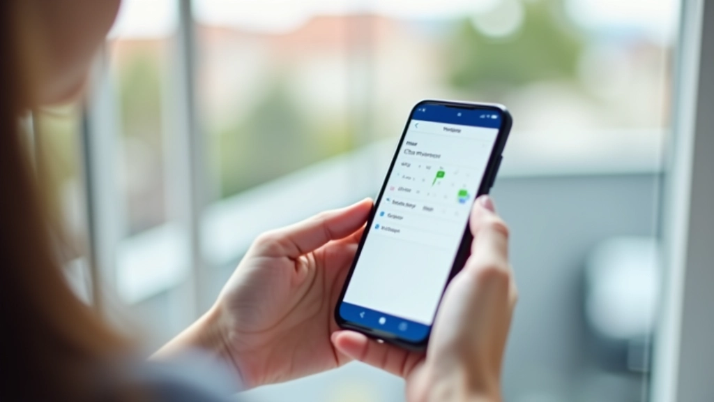 Pametni telefon s aplikacijom za praćenje na zaslonu, u rukama kod prozora